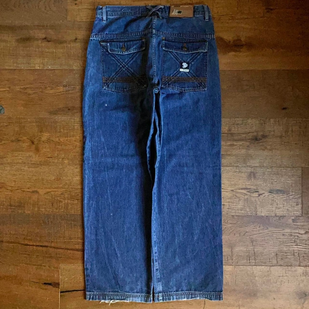 State Property Baggy Jeans Mens 36 Blue Skater Grunge Wide Leg Denim